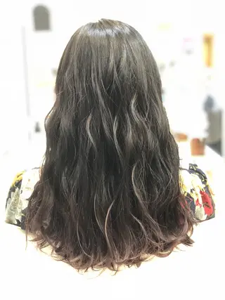 ロング 髪質改善× ハイライト溝江のヘアスタイル