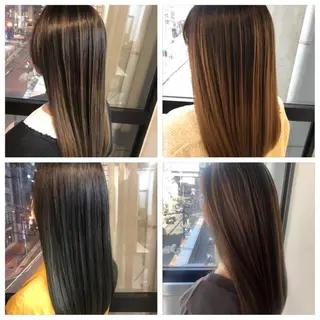 セミロング カラー 髪質改善＆ブリーチ 伊勢　祐一郎のヘアスタイル