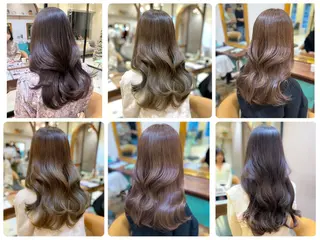 ロング カラー ボブ縮毛矯正 韓国レイヤーRINAのヘアスタイル