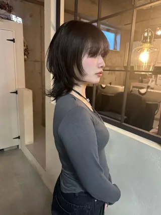 ミディアム XELM/ハイトーン /高崎/RUIのヘアスタイル