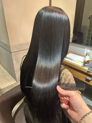 ロング カラー パーマ 髪質改善 すずきひじりのヘアスタイル