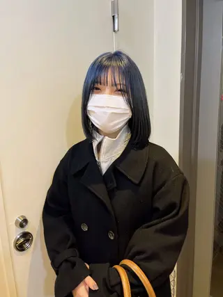 ミディアム カラー benji仙台所属・KOKI/ ボブ/ パーマ/透明感カラーのヘアスタイル