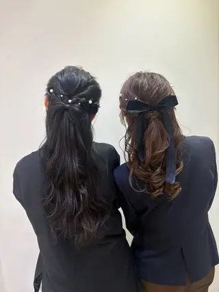 ロング 横浜/髪質改善/ 暖色カラー/アレンジのヘアスタイル