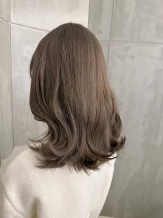 ミディアム カラー 大阪カラーモデル にしかわ もえのヘアスタイル