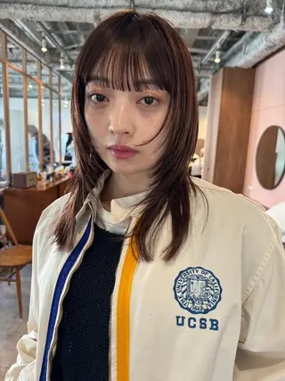 カラー パーマ ミディアム CEINE PATHのヘアスタイル