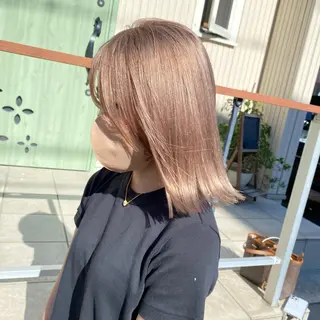 ミディアム カラー ヘアアレンジ y.s.h所属・ハイトーンカラー🌈 メンズパーマ鈴木康平のヘアスタイル