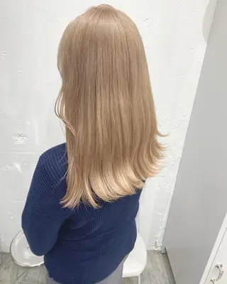 セミロング カラー ヘアアレンジ ササキカズマ〻透明感 〻色落ち〻赤み消しのヘアスタイル