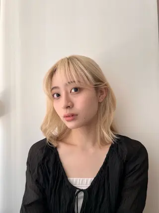 ミディアム カラー 透明感/ベージュ /kazui🐈のヘアスタイル