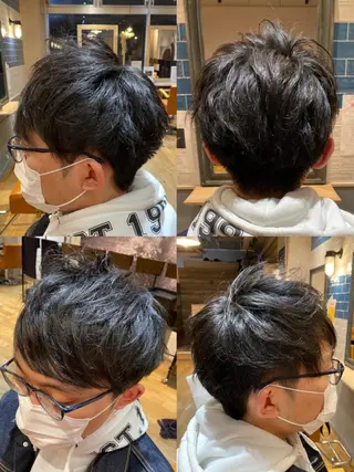 ショート カラー パーマ ヘアアレンジ メンズ 🔥メンズパーマ特 化🔥渡辺一翔🔥のヘアスタイル