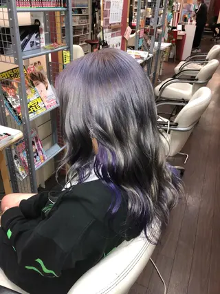 セミロング ゆぴ☾‪/推しカラー /ハイトーンのヘアスタイル