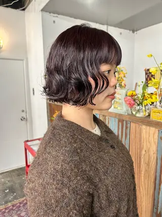 ミディアム カラー パーマ maho/ブリーチ なし垢抜けカラー♡のヘアスタイル
