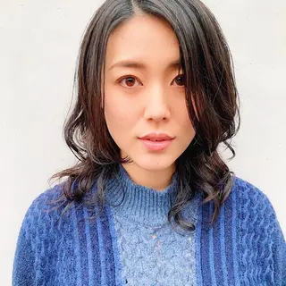 ミディアム パーマ CODE.LINE所属・中川 竜誠のヘアスタイル