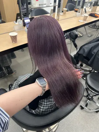 ロング カラー 暗髪🩶ラベンダー/ ブルー/ユウナ🤍のヘアスタイル