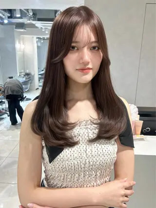 ロング 韓国レイヤー×髪質 改善︎💕︎あかねのヘアスタイル