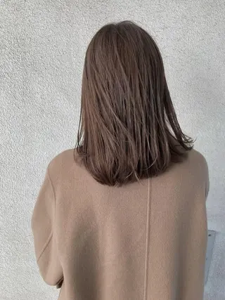 ミディアム カラー お洒落ベージュ🤎 代官山shibukiのヘアスタイル