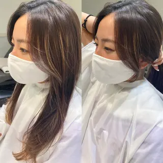 ロング カラー ヘアアレンジ マツエク・マツパ 💎耳ツボジュエリー ×銀座美容室💎のヘアスタイル