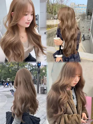 ロング カラー ダブルカラー 韓国レイヤーKYONのヘアスタイル