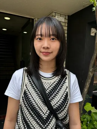 セミロング カラー sakura🌸 レイヤー/韓国ヘアのヘアスタイル