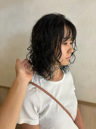 ミディアム カラー パーマ izumi/ ボブ/パーマのヘアスタイル