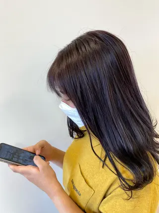 セミロング カラー ハイトーン/ウルフ /レイヤー/坂野幸伸のヘアスタイル