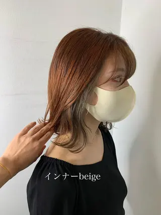 セミロング メンズバレイヤージュ 斉藤春のヘアスタイル