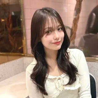 ロング カラー パーマ ヘアアレンジ メンズ キッズ 新宿/小顔レイヤー/ 顔まわり/西慶太朗のヘアスタイル