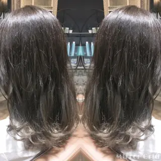 セミロング カラー 北條 優輝のヘアスタイル