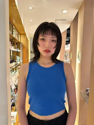 ミディアム 青木龍樹/パーマモデ ル/似合わせパーマのヘアスタイル