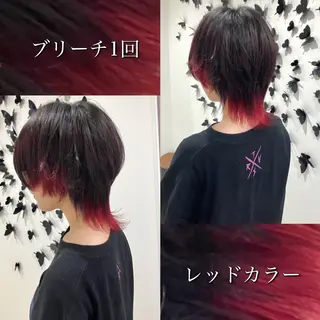 ミディアム カラー Re:st所属・Miyavi/カラー ショートボブのヘアスタイル