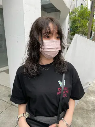 ロング パーマ ヘアアレンジ 小顔レイヤー×コンパ クトボブ/林隆平のヘアスタイル