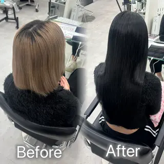 ロング カラー ヘアアレンジ メンズ シールエクステ🎀 羽エクステ🌙しぇるのヘアスタイル