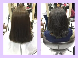 ミディアム セミロング ロング カラー boutique misakiのヘアスタイル