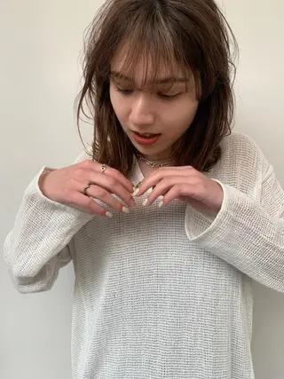 カラー ミディアム パーマ CEINE+ officialのヘアスタイル