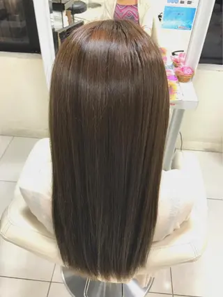 ロング カラー ヘアアレンジ 【センターパート/ マッシュ】ryokaのヘアスタイル