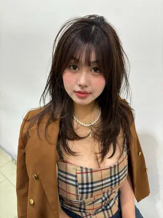 セミロング 似合わせレイヤーʚɞ ハッシュカットriiのヘアスタイル