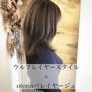 ミディアム カラー テトネ タカシのヘアスタイル