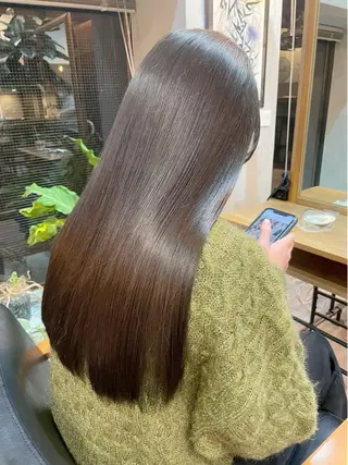 ロング カラー 顔周りカット× 髪質改善【リョウ】のヘアスタイル