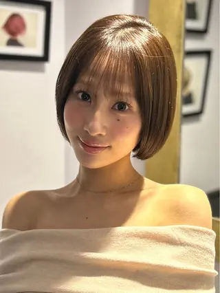 ショート レイヤー×ツヤカラー 渋谷/kougaのヘアスタイル