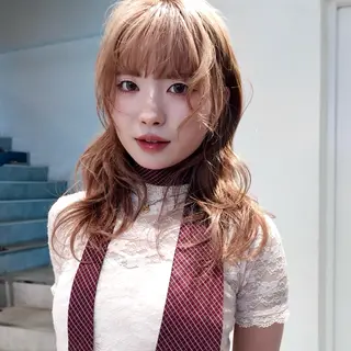 ロング カラー ヘアアレンジ ハイトーン/レイヤー nail 百咲💌のヘアスタイル