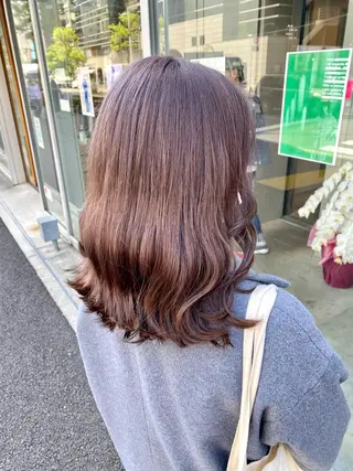 セミロング カラー ブリーチなし暖色 💗AKARI💗のヘアスタイル