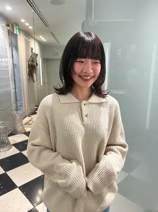 ミディアム 大谷美佳/レイヤー カット/ツヤ髪のヘアスタイル