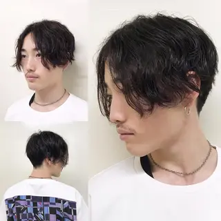 ミディアム メンズ 阿多 克昇のヘアスタイル