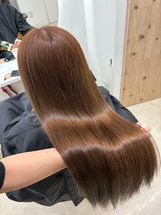セミロング カラー 新宿/韓国ヘア/ 髪質改善ストレートのヘアスタイル