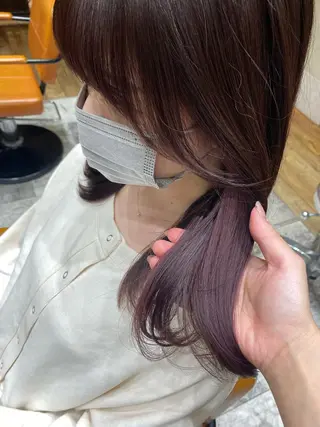 ミディアム カラー 顔周り/くびれヘア 韓国ヘア💕風間るなのヘアスタイル