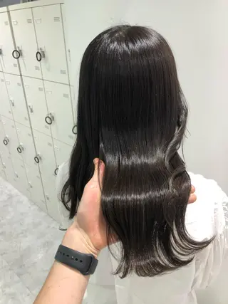 セミロング カラー パーマ ヘアアレンジ ネイル マツエク・マツパ 韓国風ベージュ🤎 赤みなし🌿横浜🤎のヘアスタイル