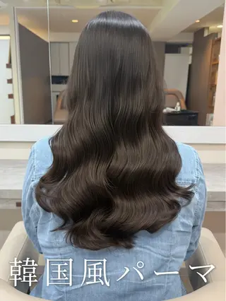 セミロング パーマ 韓国風パーマ/ヘア セット/店長みづきのヘアスタイル