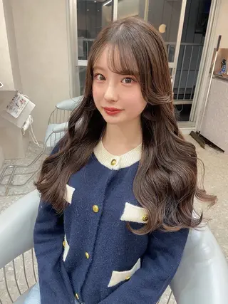 ロング カラー 新宿/韓国ヘア 中明度カラー/かやのヘアスタイル