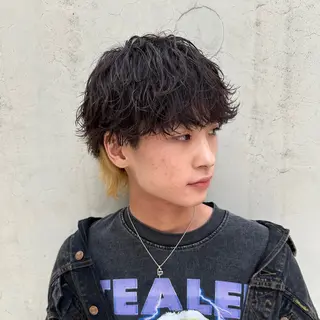 ショート カラー パーマ ヘアアレンジ メンズ 亀井隆汰/メンズ専門 パーマ特化美容師のヘアスタイル