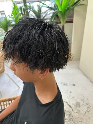 パーマ メンズ 赤熊 咲良 🦔ྀིのヘアスタイル