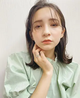 ミディアム カラー 渋谷/韓国風 西原直樹のヘアスタイル